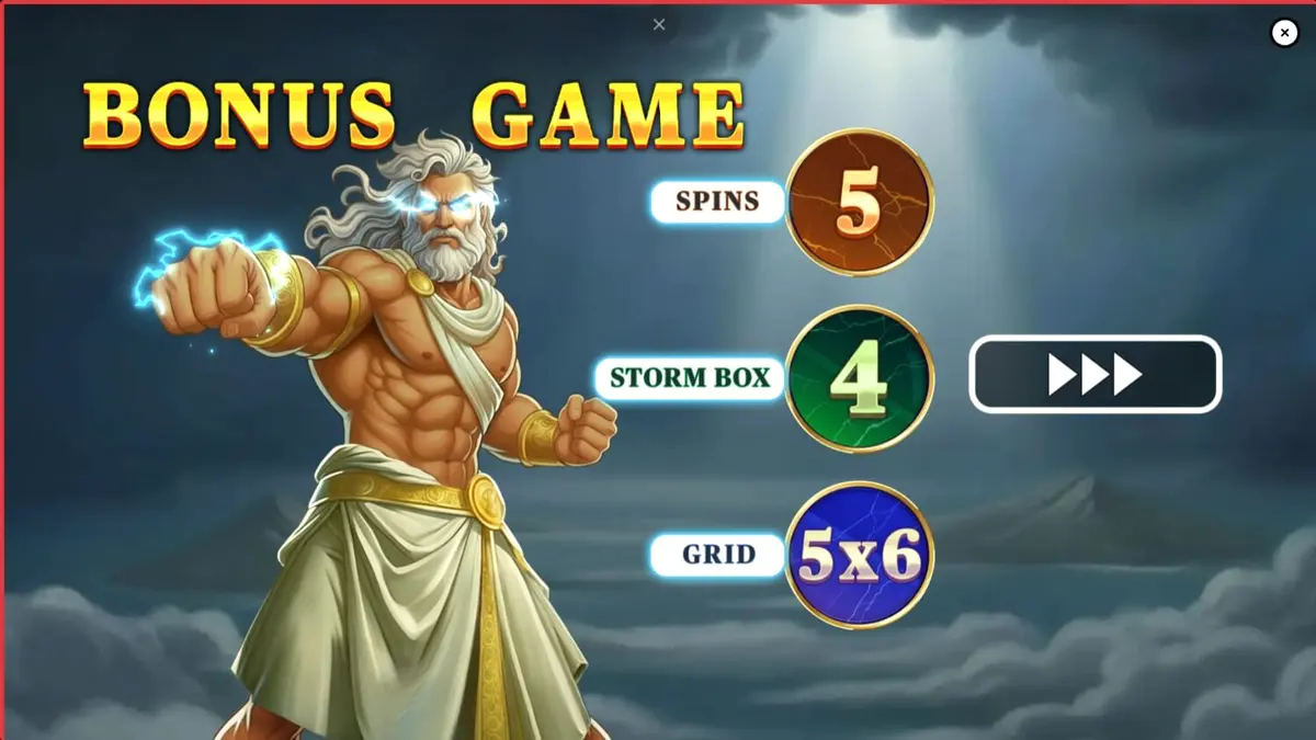 Ang visual na disenyo ng Pots of Power: Zeus slot na nagpapakita ng mga gintong simbolo at tema ng Olympus.